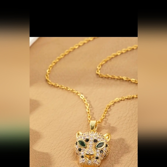 GOLD  PANTHER NECKLACE 22-IN ADJUSTABLE CHAIN - Picture 2 of 3